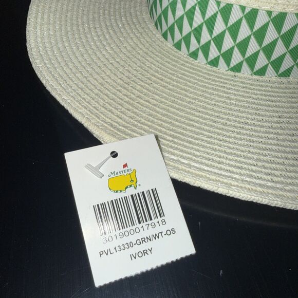 NEW Master 2026 Ladies Dorfman Milano Pacific Natural Straw Hat with green band. NWT 2026 Masters Ladies Dorfman Milano Pacific Natural Straw  main image 3